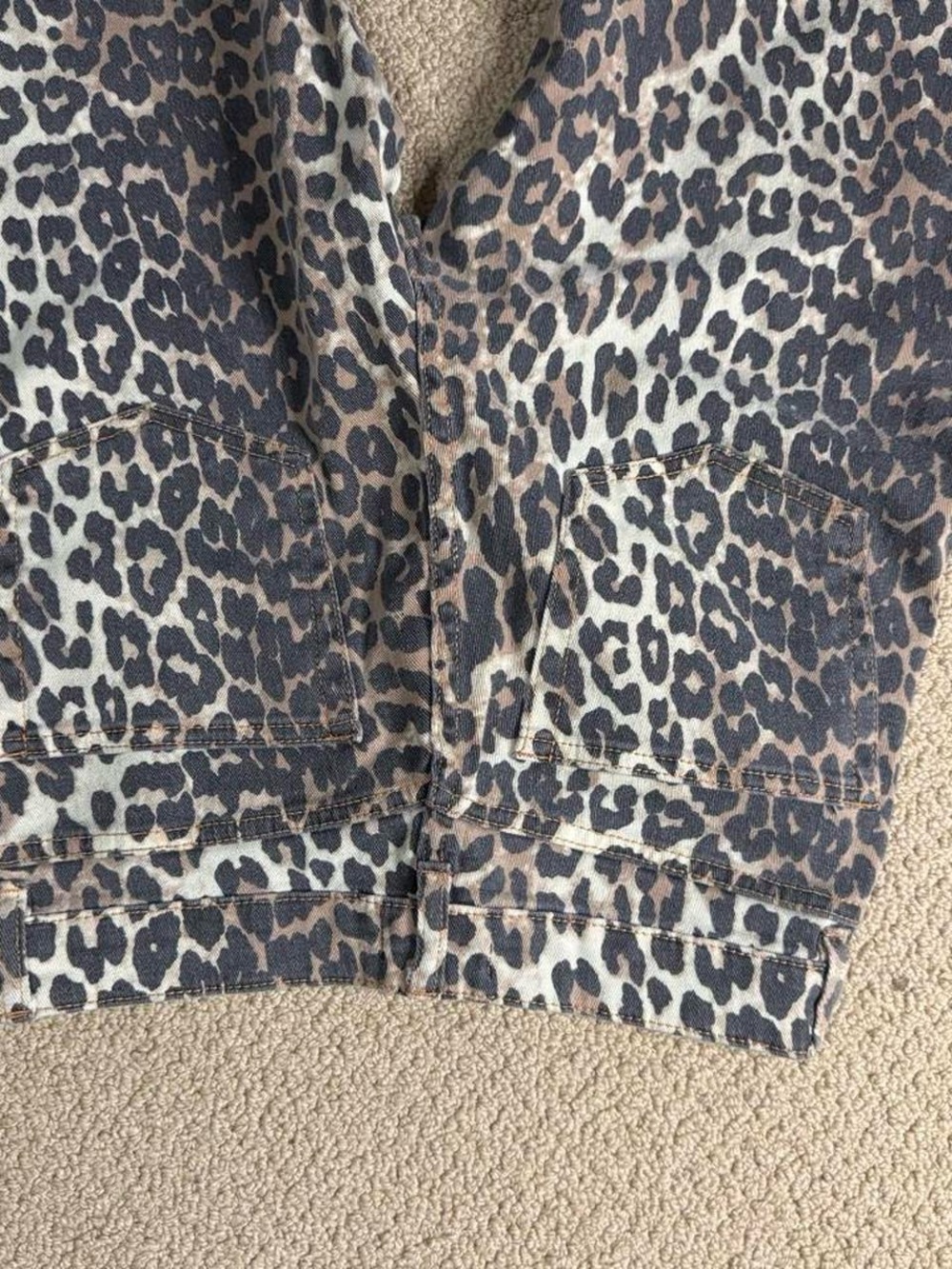 Oat New York Leopard Print Jeans - Black Brown Cream - Picture 3 of 4